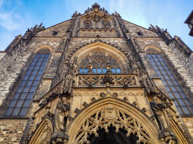 Aziz Peter ve Paul Katedrali. Çek Cumhuriyeti Brno 'daki Katolik Katedrali