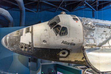 Atlantis Uzay Mekiği 'nin Florida' daki Kennedy Uzay Merkezi 'ndeki ön burun kısmının görüntüsü..