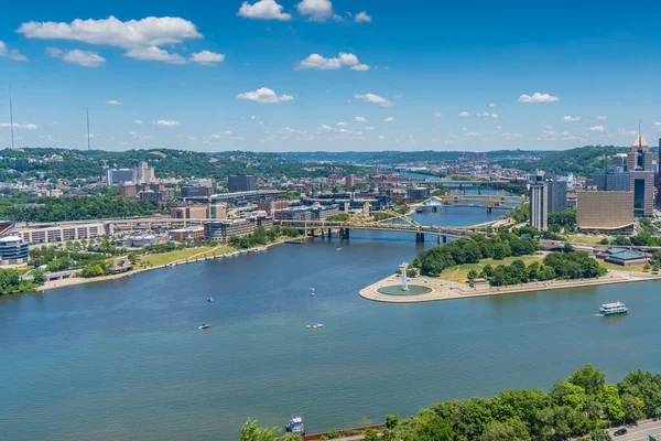 Vista Puentes Sobre Río Pittsburgh —  Fotos de Stock
