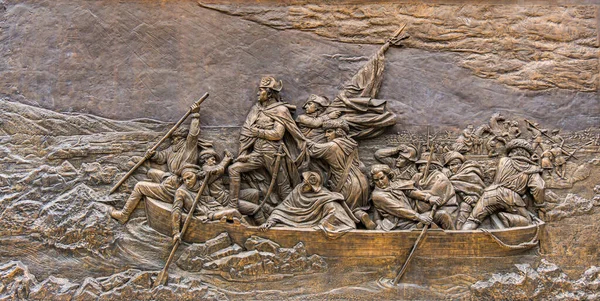 George Washington 'un Delaware Nehri' ni geçişinin tasviri.