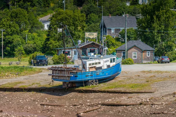 Bateau Pêche Marée Basse Alma Canada — Photo