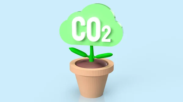 Co2 Cloud Tree Eco Ecology Concept Rendering — Stock Photo, Image