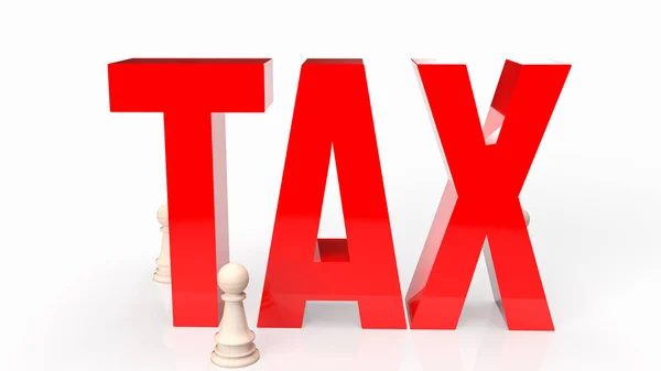 Red Tax White Background Business Concept Rendering — Fotografia de Stock