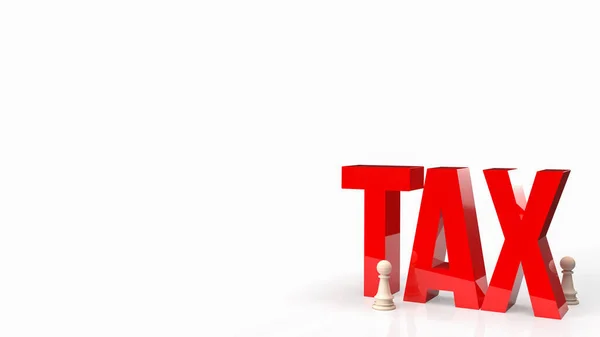 ビジネスコンセプトの3Dレンダリングのための白い背景に赤い税金 — ストック写真