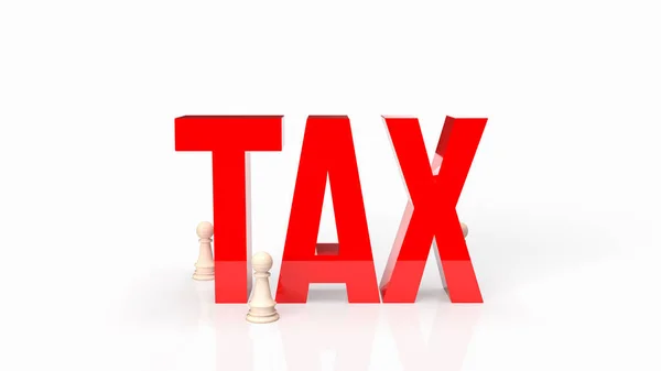 ビジネスコンセプトの3Dレンダリングのための白い背景に赤い税金 — ストック写真