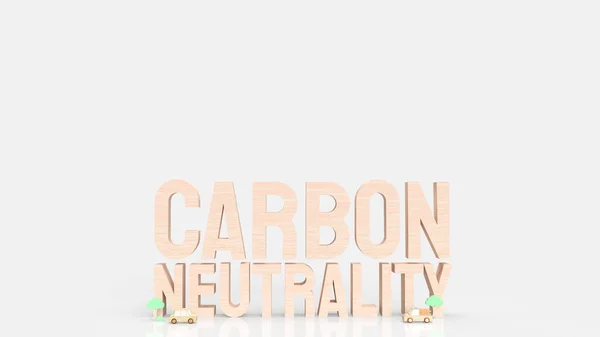 wood  carbon neutrality word for eco or  ecology concept 3d rendering