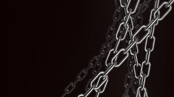 Chain Black Background Abstract Business Concept Renderin — Stock Photo, Image