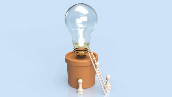 Glödlampa Anläggning För Kreativ Eller Energikoncept Rendering — Stockfoto