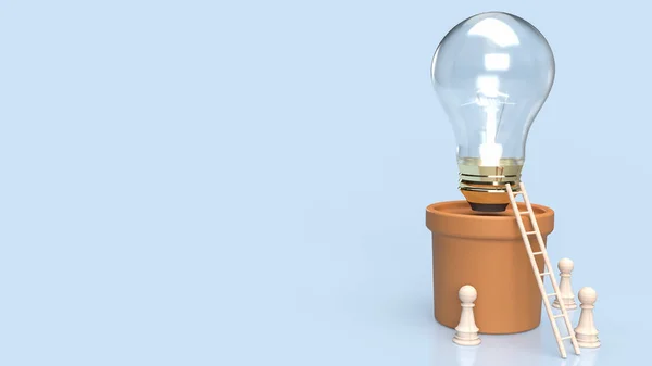 Ampoule Dans Usine Pour Concept Créatif Énergétique Rendu — Photo