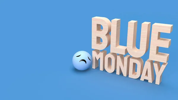 stock image blue Monday text for abstract background 3d rendering