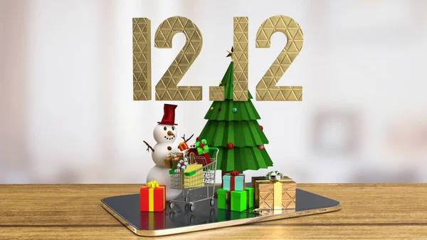 Χρυσό Κείμενο Και Χριστουγεννιάτικο Δέντρο Για Διαφήμιση Έννοια Απόδοση — Φωτογραφία Αρχείου