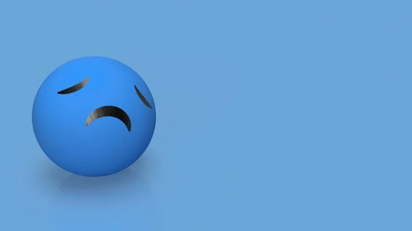 Die Traurige Emotion Auf Blauem Hintergrund — Stockfoto