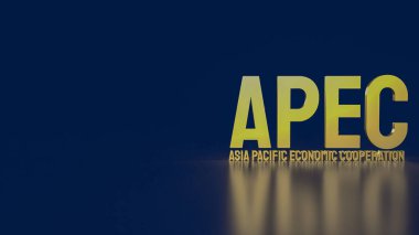 Altın apec ya da Asya Pasifik ekonomik işbirliği etkinlik konsepti 3D oluşturma
