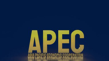 Altın apec ya da Asya Pasifik ekonomik işbirliği etkinlik konsepti 3D oluşturma