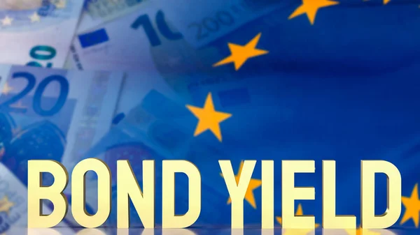Výnos Zlatých Dluhopisů Pozadí Vlajky Eura Pro Obchodní Koncept Rendering — Stock fotografie