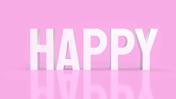 Fehér Boldog Rózsaszín Háttér Elvont Koncepció Renderelés — Stock Fotó