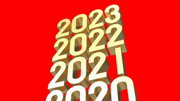 Gold Number 2023 Red Background Rendering — Stock Photo, Image