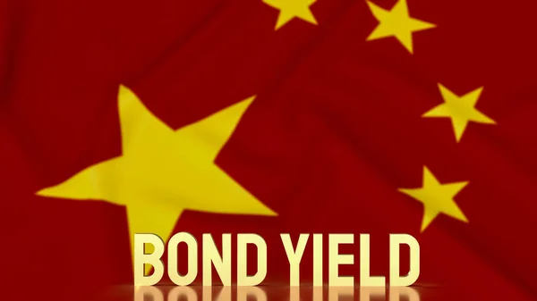 Gold Bond Yields China Flag Background Business Conce — Stock Photo, Image