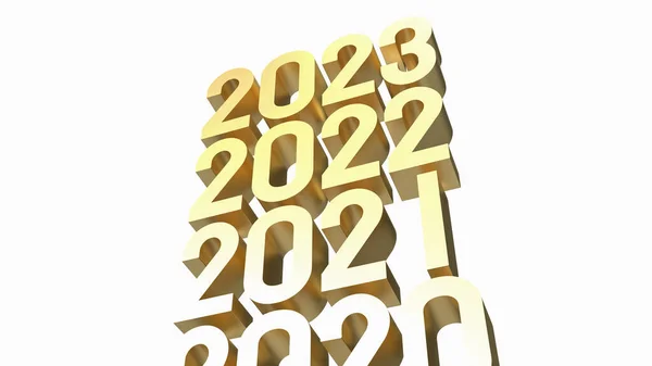 Het Gouden Nummer 2023 Witte Achtergrond Renderin — Stockfoto