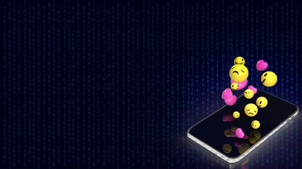 Multi Emotie Icoon Smartphone Voor Social Media Concept Rendering — Stockfoto