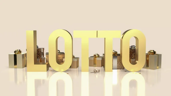 Złoty Lotto Obraz Pudełko Prezent Renderowania — Zdjęcie stockowe
