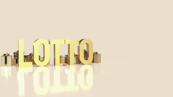 Złoty Lotto Obraz Pudełko Prezent Renderowania — Zdjęcie stockowe
