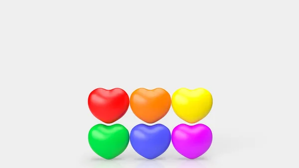 Corazón Multicolor Para Lgbtq Concepto Renderizado — Foto de Stock
