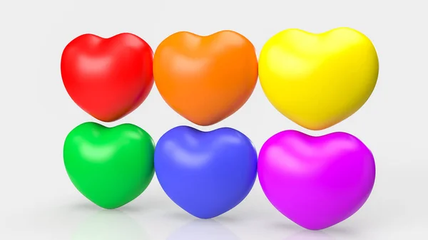Das Herz Multi Color Für Lgbtq Konzept Rendering — Stockfoto