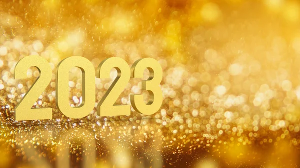 お正月やお祝いのコンセプト3Dレンダリングのための2023ゴールド番号 — ストック写真