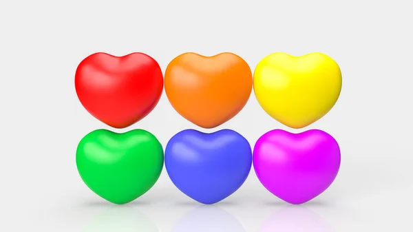 Многоцветность Сердца Концепции Lgbtq Рендеринг — стоковое фото