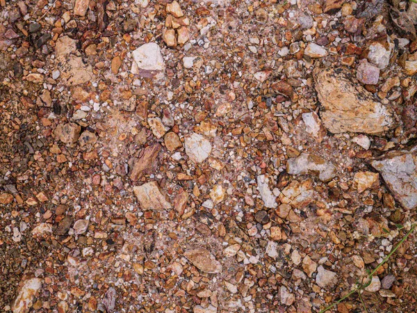 Red Dirt Rocks Flat Lay Image Background Texture Concep — Stock Photo, Image