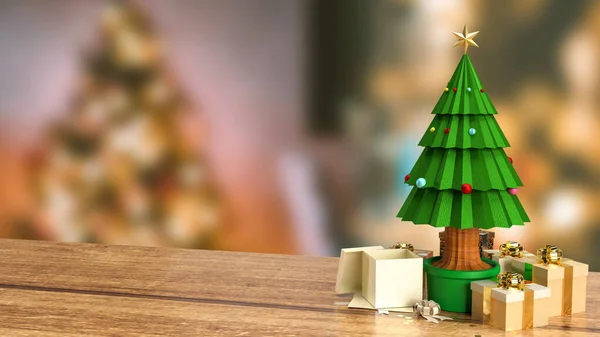 Рождественская Елка Подарочная Коробка Праздничной Концепции Рендеринг — стоковое фото