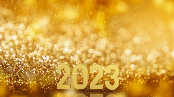 2023 Gold Number New Year Celebration Concept Rendering — Stock Photo, Image