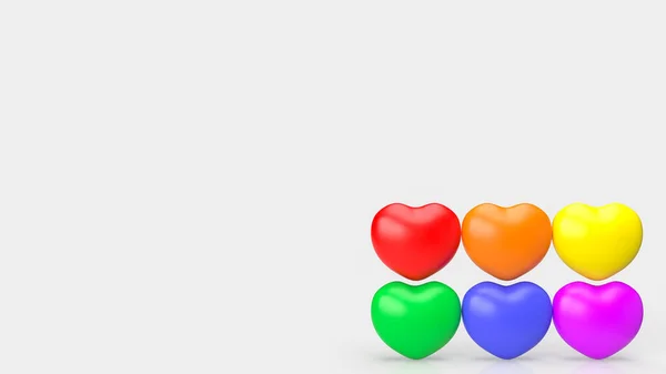 Serce Multi Kolor Dla Koncepcji Lgbtq Renderowania — Zdjęcie stockowe