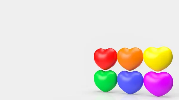 Srdce Multi Barva Pro Lgbtq Koncept Vykreslování — Stock fotografie