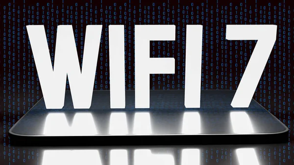 Teknoloji ya da internet konsepti için cep telefonu üzerindeki metin wifi 7