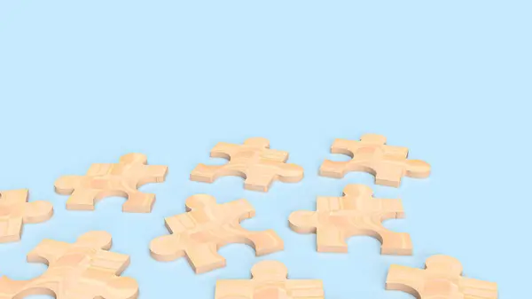 Das Holz Puzzle Für Den Geschäftlichen Hintergrund — Stockfoto