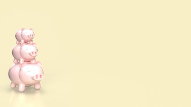 tasarruf için üç domuz kumbarası veya iş konsepti 3D görüntüleme