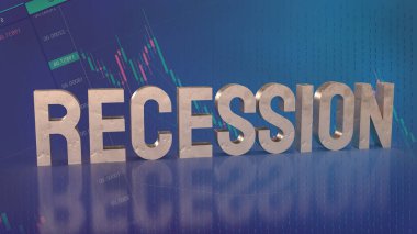 İşletme konsepti 3D oluşturma için grafikte durgunluk metni