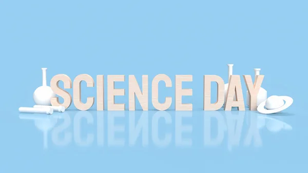 The text science day for holiday concept 3d rendering
