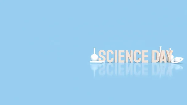 The text science day for holiday concept 3d rendering