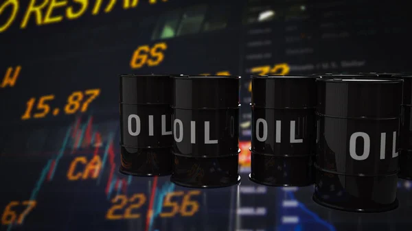 oil tank on business chart image 3d rendering