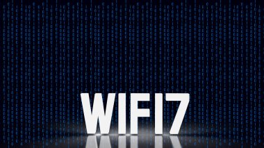 White  wifi7 digital Background for technology concept 3d rendering