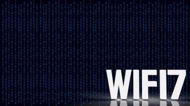 White  wifi7 digital Background for technology concept 3d rendering