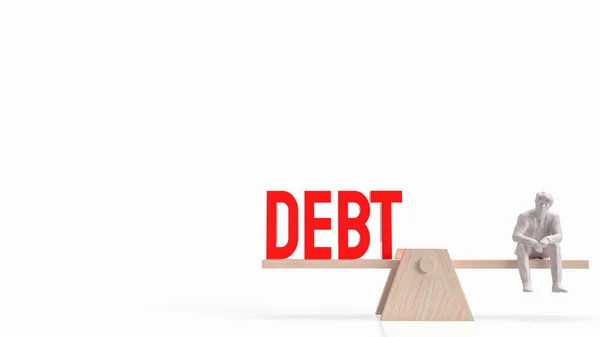 Man Scale Debt Business Concept Rendering — Stok fotoğraf