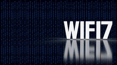 White  wifi7 digital Background for technology concept 3d rendering