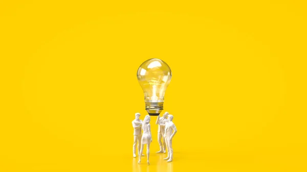 Business Team Light Bulb Idea Creative Concept Rendering — 图库照片