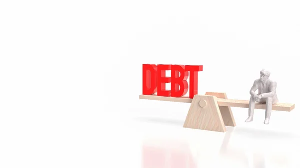 Man Scale Debt Business Concept Rendering — Stock Fotó