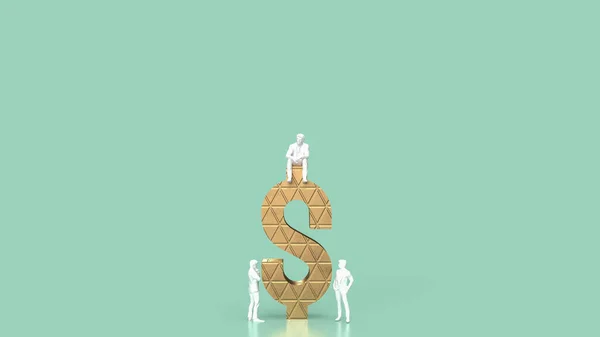Man Goud Dollar Symbool Voor Business Concept Rendering — Stockfoto