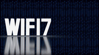 White  wifi7 digital Background for technology concept 3d rendering